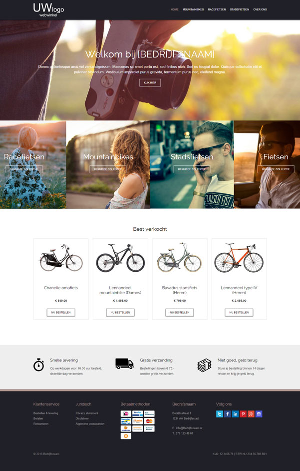 Responsive webshop template "Toll"