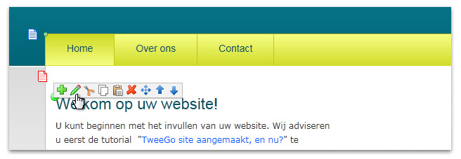 Echte wysiwyg editor om een website te bouwen.