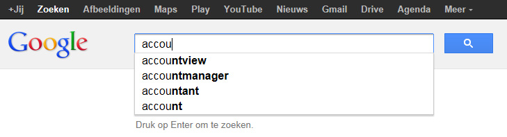 Autocomplete van Google