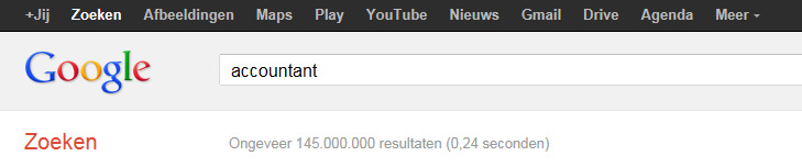 Zoeken op accountant in Google