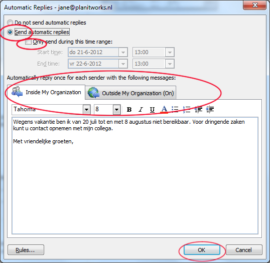 autoreply instellen met exchange autoreply instellen met exchange