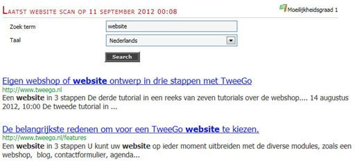 Zoeken via backend in TweeGo