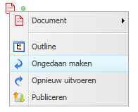 Wijzigingen ongedaan maken via het documentmenu.