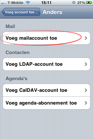 Een mailaccount toevoegen op de iphone.