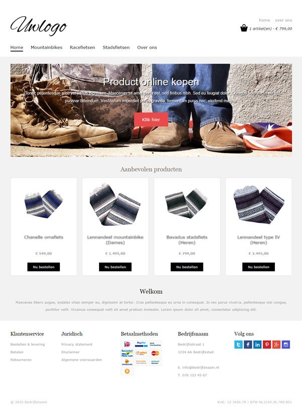 Responsive webshop template "Base"