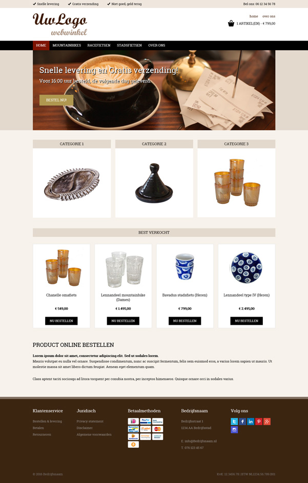 Responsive webshop template "Koa"