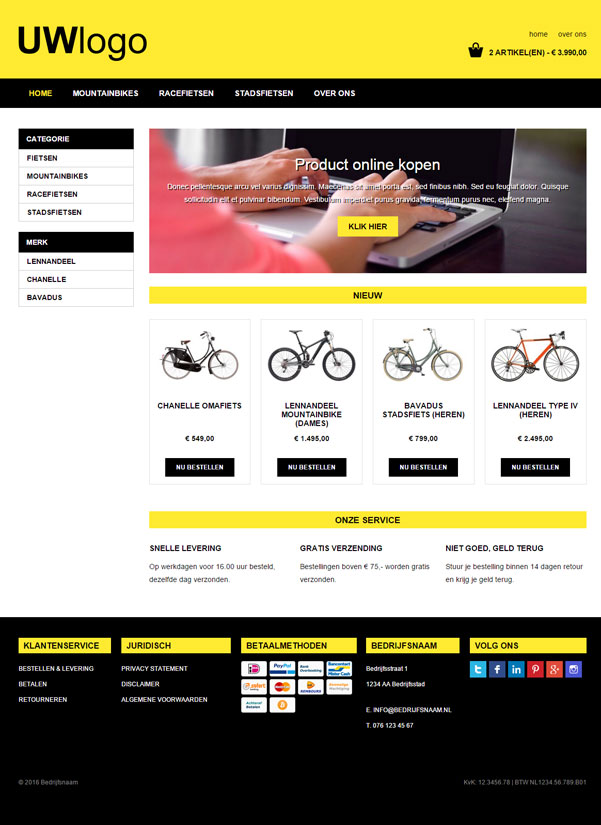 Responsive webshop template "Nitro"