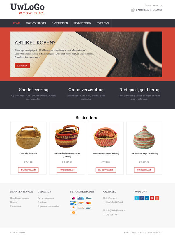 Responsive webshop template "Varta"