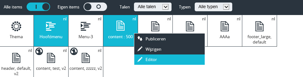 Extra opties voor het publiceren van een document.