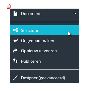 Document structuur openen.