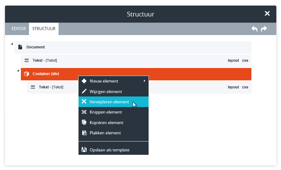 Html element verwijderen via structuur.