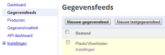 Gegevensfeeds in uw merchant account.